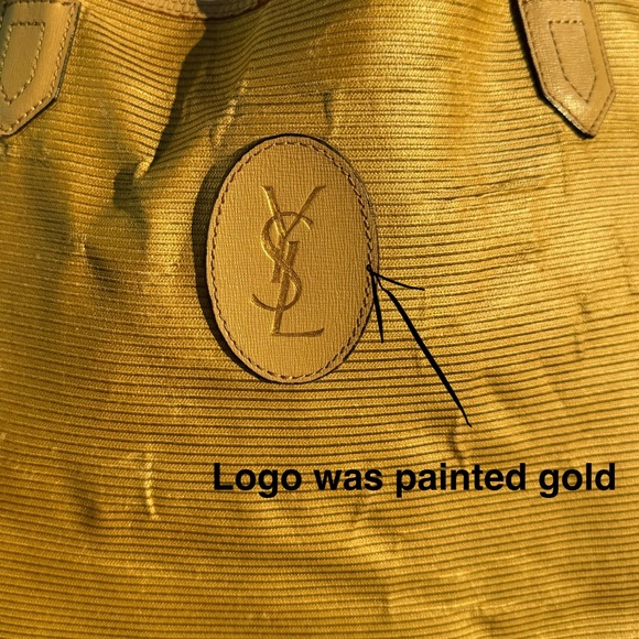 Yes Saint Laurent tote bag gold coated canvas - Picture 3 of 10